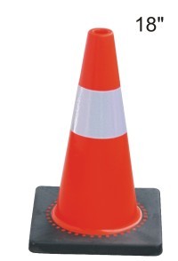 45公分黑底PVC路錐 交通安全防護的可靠選擇